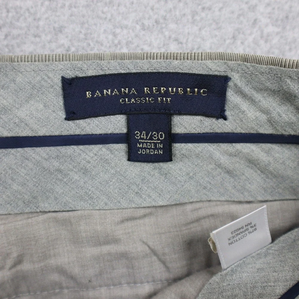 Banana Republic Pants Mens 34 Classic Fit Glen Plaid Tan Khaki Dress Trousers